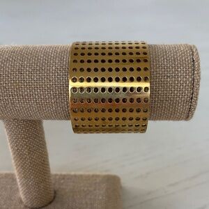 Gold Perforated Cuff Bracelet